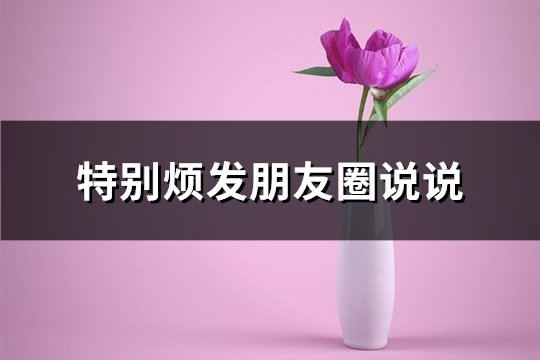 特别烦发朋友圈说说(精选50句)