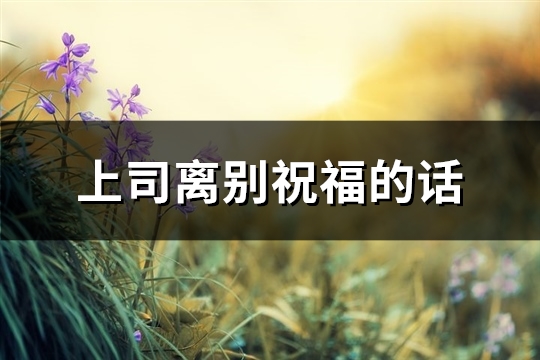 上司离别祝福的话(精选43句)