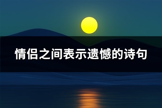 情侣之间表示遗憾的诗(精选25句)