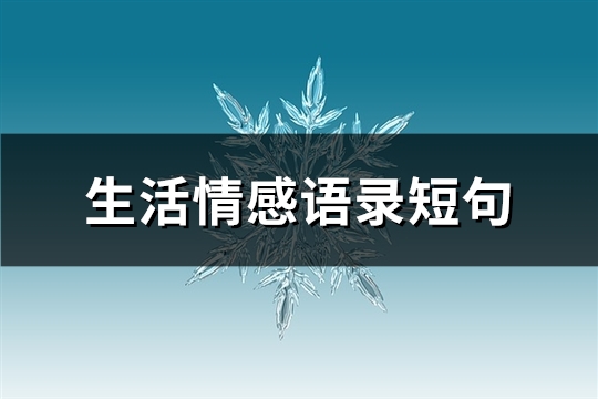 生活情感语录短(精选48句)